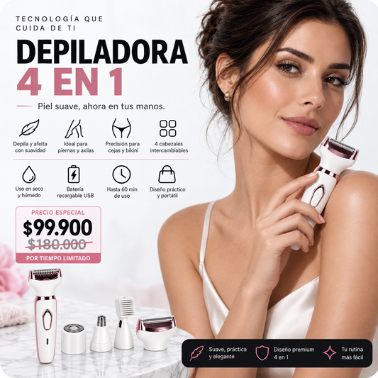 Depiladora 4 en 1: Tu cuidado en un solo dispositivo