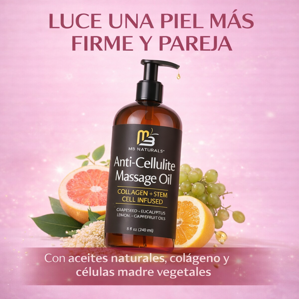 Aceite Anticelulítico M3 Naturals: Piel más firme y suave visiblemente