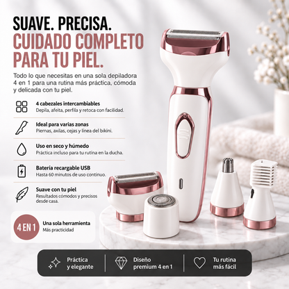 Depiladora 4 en 1: Tu cuidado en un solo dispositivo